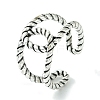 Vintage Cross Design Alloy Open Cuff Rings RJEW-K275-09AS-1