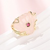 Natural Rose Quartz Cuff Rings GG-CBA5FCC-04G-10-2