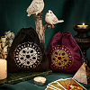 CREATCABIN 2Pcs 2 Colors Pentagram Runes Velvet Tarot Cards Storage Drawstring Bags TP-CN0001-07-4