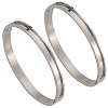 SUNNYCLUE 2Pcs Egg Shaped 201 Stainless Steel Grooved Hinged Bangles STAS-SC0008-01-1