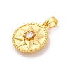 Brass Micro Pave Cubic Zirconia Pendants KK-U033-05G-2