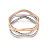 Ion Plating(IP) 304 Stainless Steel Wave Finger Rings for Women RJEW-S414-10B-P-2