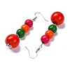 Handmade Wood Beads Multi-Layer Necklaces & Boho Dangle Earrings Set SJEW-A001-01B-5