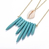 Dyed Synthetic Howlite Tiered Necklaces NJEW-JN02346-3