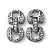 Brass Micro Pave Clear Cubic Zirconia Fold Over Clasps KK-F862-36B-1