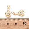 Brass Micro Pave Cubic Zirconia Charms CU-K002-42G-D-3