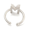 Rack Plating Brass Open Cuff Rings for Women RJEW-F162-01P-M-3