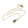 Brass Glass Pendants Necklaces NJEW-K269-09G-2