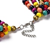 Handmade Wood Beads Multi-Layer Necklaces & Boho Dangle Earrings Set SJEW-A001-01A-4