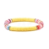 Handmade Polymer Clay Heishi Beads Stretch Bracelets Set BJEW-JB07516-8