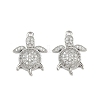Brass Micro Pave Clear Cubic Zirconia Pendants KK-G535-02C-P-1