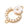 Brass Micro Pave Clear Cubic Zirconia Connector Charms CU-CBAA2D6-03G-2