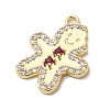 Christmas Brass Micro Pave Cubic Zirconia Pendants KK-L258-04G-D01-2