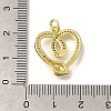 Brass Micro Pave Clear Cubic Zirconia Pendants KK-M297-32G-3