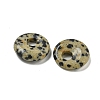 Natural Dalmatian Jasper Donut/Pi Disc Charms G-G142-02I-2