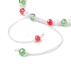 Christmas Handmade Glass Seed & Glass Braided Bead Bracelet BJEW-MZ00249-02-5