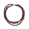 3Pcs 3 Styles Bohemian Glass Seed Beaded Multi-strand Necklaces for Women NJEW-JN05354-3