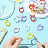30Pcs 6 Colors Zinc Alloy Spring Gate Rings KEYC-CJ0001-17-5