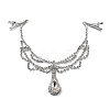 Alloy Rhinestone Hair Chain OHAR-M044-02C-S-1