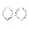 Clear Cubic Zirconia Teardrop Hoop Earring EJEW-N011-56-01P-2