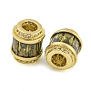 Rack Plating Brass Micro Pave Cubic Zirconia European Beads LS-KK-F089-31G-05-2