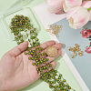DIY Flower Brass Enamel Link Chains Bracelets/Necklaces Making Finding Kits DIY-AR0004-11-3