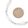 Summer Beach Natural White Shell and Glass Seed Beaded Necklaces NJEW-JN05855-02-3