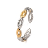 304 Stainless Steel Double Color Cuff Rings RJEW-S635-01GP-01-1