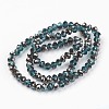 Electroplate Transparent Glass Beads Strands EGLA-A034-T4mm-P02-2