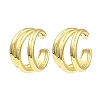 Rack Plating Brass Triple Layer Cuff Earrings EJEW-D069-04G-1