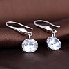 Sparkling Cubic Zirconia Dangle Earrings EJEW-BB57252-A-2