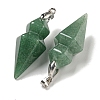 Natural Green Aventurine Pointed Pendants G-F766-08AS-02-2