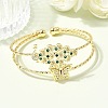 Brass Micro Pave Cubic Zirconia Cuff Bangles BJEW-F526-05G-2