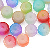 Baking Painted Glass Flat Round Beads DGLA-T003-002-1