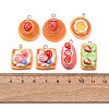 Strawberry Theme Opaque Resin Imitation Food Pendants RE-CBABBAC-01-3