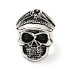 316 Stainless Steel Skull Finger Ring RJEW-C030-07A-AS-2