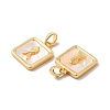 Natural Shell Square Charms KK-M243-36G-2