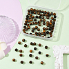 100Pcs Round Natural Tiger Eye Beads G-SP0001-21B-7