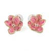 Flower Enamel Stud Earrings EJEW-M005-01-1