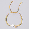 Brass Round Bead Braided Bead Bracelets LS-VB3830-13-1