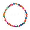 Dyed Natural Freshwater Shell Beaded Strertch Bracelets for Women BJEW-JB13687-3