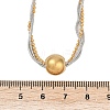 Two Tone 304 Stainless Steel Round Ball Pendant 3 Layer Necklaces NJEW-Z075-01GP-3