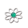 201 Stainless Steel Pave Gemstone Flower Cabochons PALLOY-JF03492-4