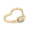 Brass Micro Pave Clear Cubic Zirconia Screw Carabiner Lock Charms ZIRC-E164-05G-4