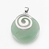 Natural Green Aventurine Pendants KK-F751-D08-2