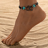 Double Heart Alloy Link Stretch Anklets WGB60B8-07-1