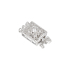 1Pc Sterling Silver with Clear Cubic Zirconi Box Clasps FIND-BC0013-93A-7