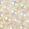 UV Plating Rainbow Iridescent Acrylic Beads PACR-E001-03J-1