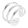 Fashionable Titanium Steel Three Layers Open Cuff Rings for Men and Women UO0676-1-1