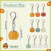 Natural Gemstone Autumn Pumpkin Pendant Locking Stitch Markers HJEW-AB00610-2